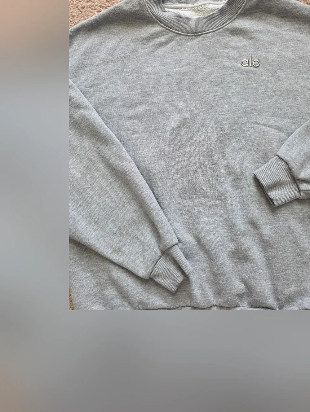 Alo Yoga Accolade Crewneck Pullover Sweatshirt Heather Grey Size Small